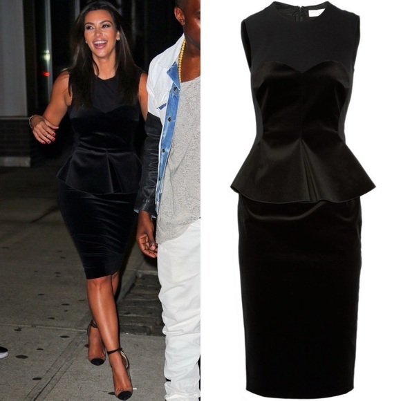 Stella McCartney Fall 2011 RTW Black Velvet Peplum Bodycon Dress Size 2 - Picture 1 of 16